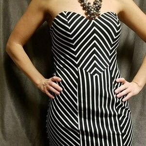 Guess Black and white striped halter dress NEW